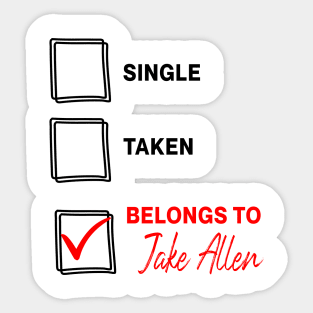Belongs to Jake Allen Sticker